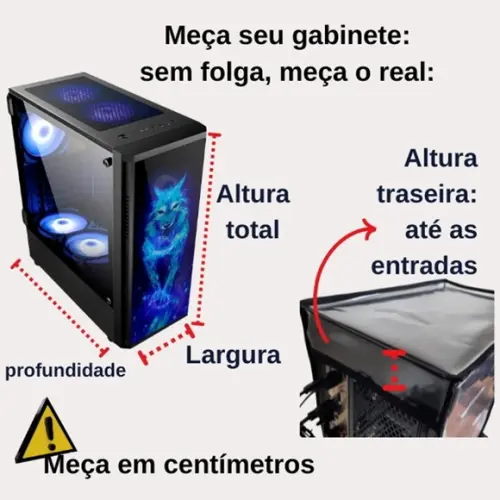 Capa Plástico Grosso para Gabinete de Computador Sob Medida