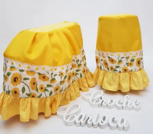 Capas Batedeira e Liquidificador Girassol Amarelo Cozinha