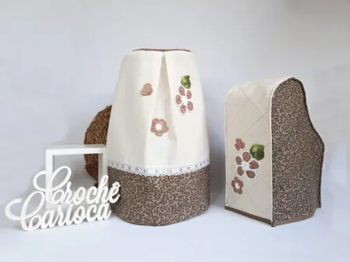 Capas Cafeteira Dolce Gusto e Liquidificador Algodão Cru
