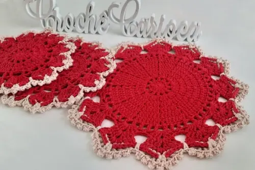 Centrinhos de Crochê 20 e 30 cm Escolha Cores 3 Peças