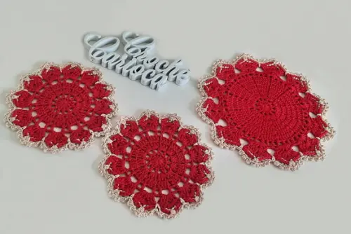 Centrinhos de Crochê 20 e 30 cm Escolha Cores 3 Peças