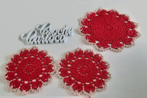 Centrinhos de Crochê 20 e 30 cm Escolha Cores 3 Peças