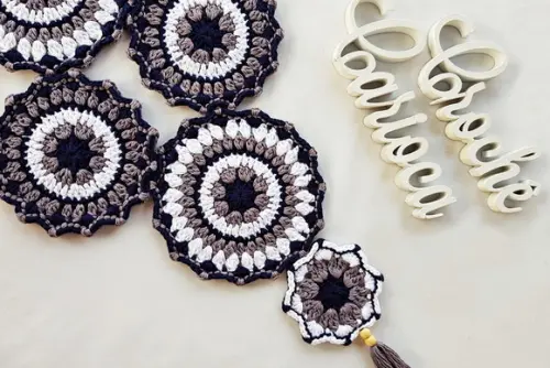 Centro de Mesa Zen Mandalas Crochê Exclusivo Escolha Cores