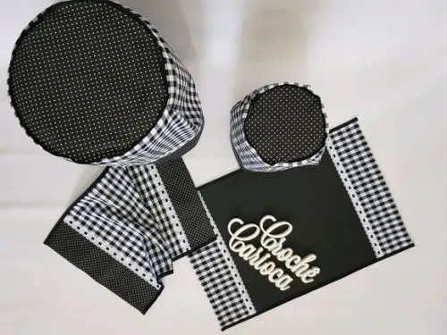 Conjuntinho de Cozinha Xadrez 4 Peças