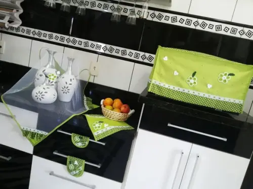 Conjunto de cozinha verde: 4 peças