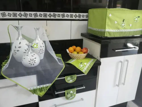 Conjunto de cozinha verde: 4 peças