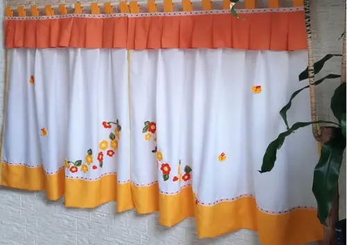 Cortina Amarelo e Laranja Sob Medida Escolha Cores