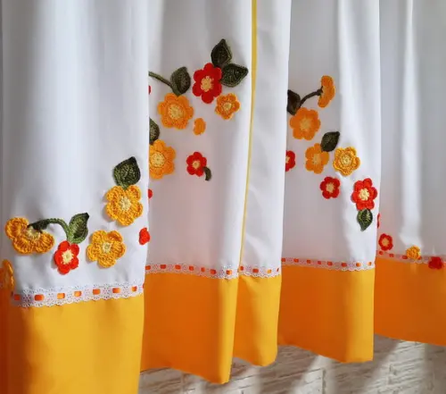 Cortina Amarelo e Laranja Sob Medida Escolha Cores