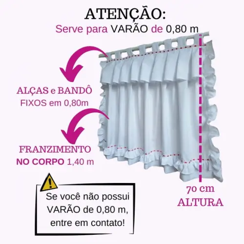 Cortina Babadinhos Delicados Sob Medida e Escolha Cores