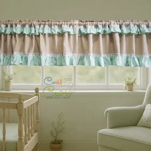 Cortina Bandô Babadinhos Romântica Sob Medida ou 150x35