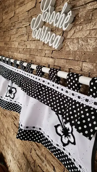 Cortina Bandô Preto e Branco ou Escolha Cores 140x35