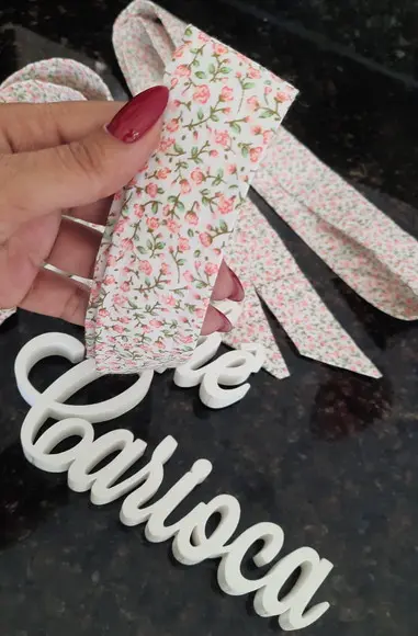 Cortina Bege e Floral ou Escolha Cores Sob Medida