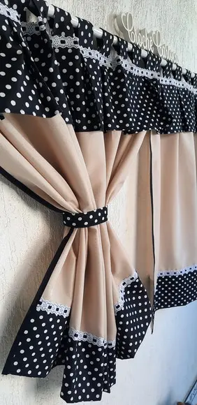 Cortina Bege e Preto ou Escolha Cores