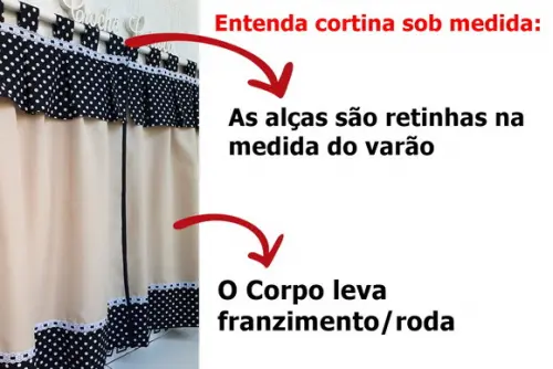 Cortina Bege e Preto ou Escolha Cores