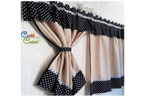 Cortina Bege e Preto ou Escolha Cores