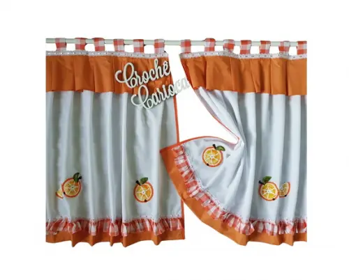 Cortina Cozinha Frutas Laranjinhas Sob Medida e Escolha Cor