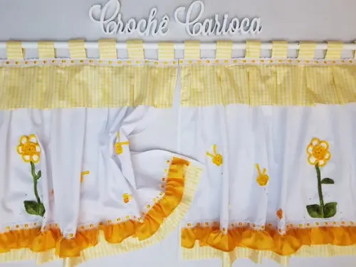 Cortina de Cozinha Primavera Sob Medida e Escolha Cores