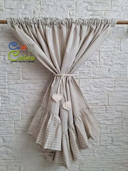 Cortina de Linho Tinto Risca Giz Elegante Sob Medida