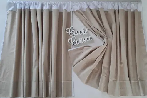 Cortina de Pia Área Gourmet Linho Tinto Cobre 150x80