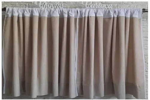 Cortina de Pia Área Gourmet Linho Tinto Cobre 150x80
