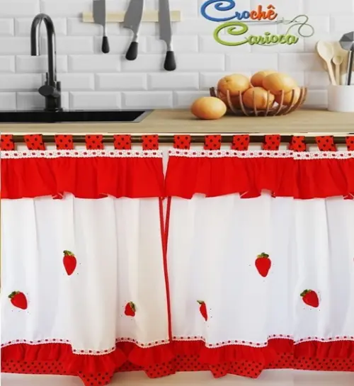 Cortina de Pia Bancada Balcão Cozinh Escolha Cor e Medidas