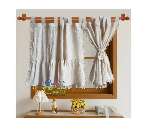 Cortina Farmhouse Boho ou Rústica Sob Medida