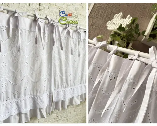 Cortina Laise Bordada Elegante Sob Medida ou 260x80