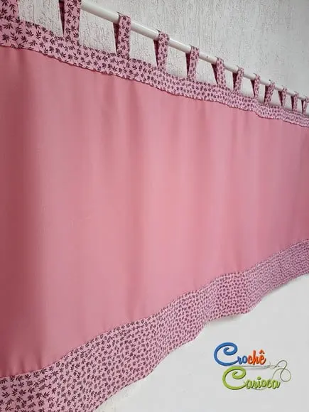 Cortina Minimalista Rosa Retrô Sob Medida e Escolha Cores