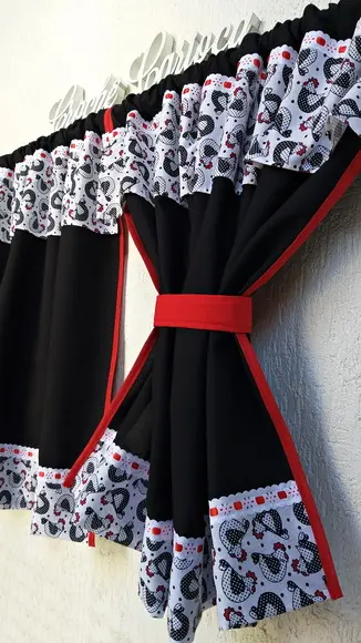 Cortina para Cozinha Cabeça Dupla 120x70 ou Sob Medida