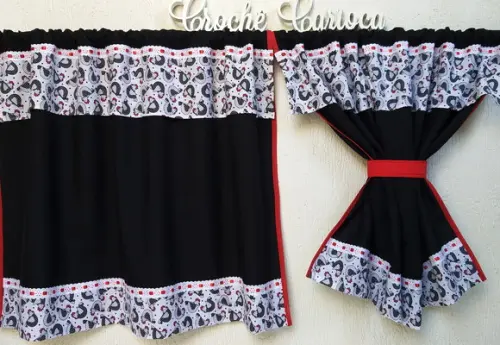 Cortina para Cozinha Cabeça Dupla 120x70 ou Sob Medida