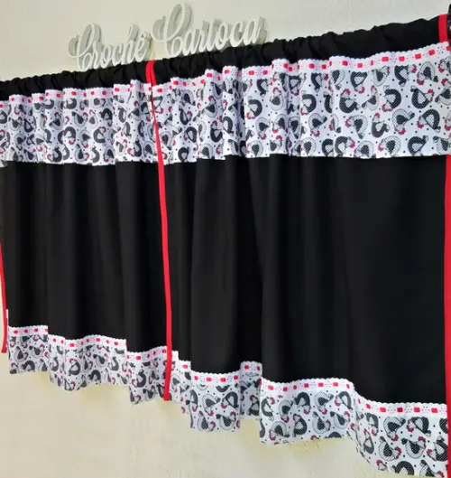 Cortina para Cozinha Cabeça Dupla 120x70 ou Sob Medida