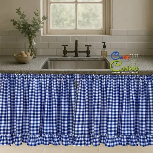 Cortina para Pia Babadinhos Cabeça Dupla Tapa-tudo 150x80