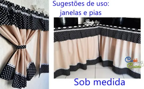 Cortina Pia Bancada Balcão Sob Medida Escolha Cores