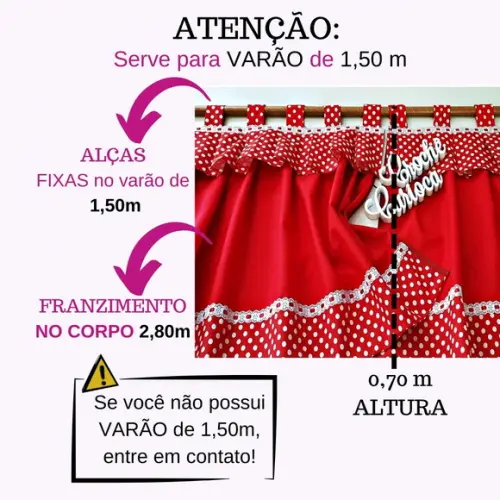 Cortina Pia Bancada Cozinha Sob Medida e Escolha Cores