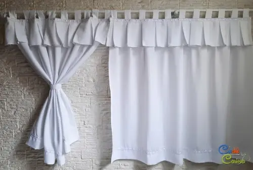 Cortina Simples com Renda Escolha Cor e Sob Medida