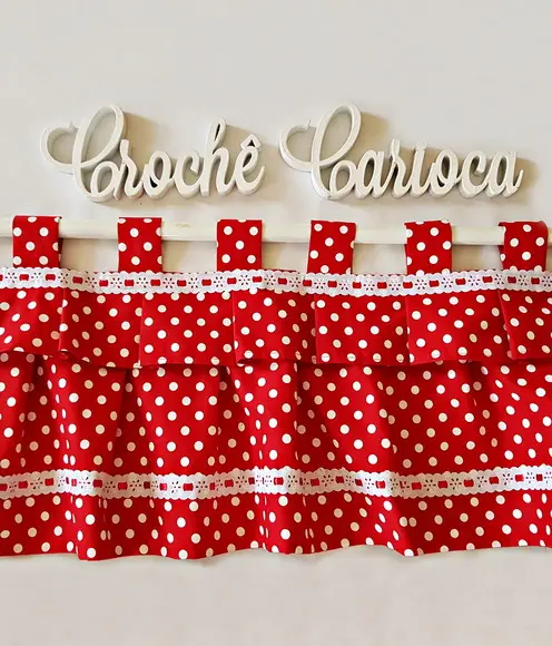 Cortina Vermelho Poás Estilo Bandô Sob Medida e Escolha Cor
