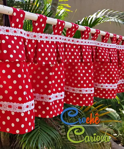 Cortina Vermelho Poás Estilo Bandô Sob Medida e Escolha Cor