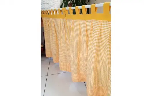 Cortina Xadrez Amarelo ou Escolha Cor e Sob Medida