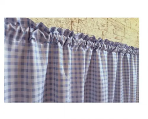 Cortina Xadrez Azul Algodão Farmhouse ou Rustica Sob Medida