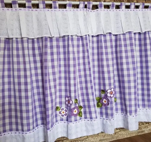 Cortina Xadrez e Laise Leve Escolha Cor e Sob Medida Farm