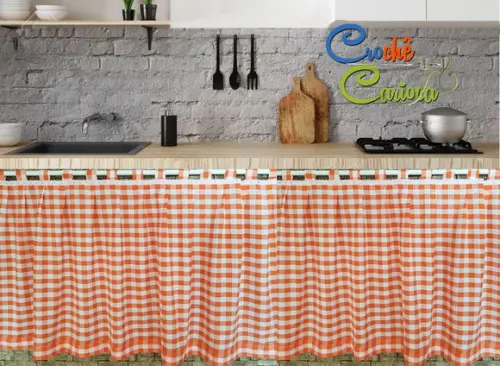 Cortina Xadrez de Cozinha Sob Medida e Escolha Cor