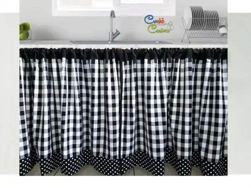 Cortina Xadrez para Cozinha Farm 200x70 ou Sob Medida