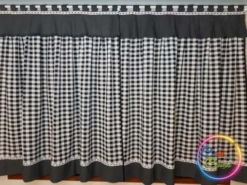 Cortina Xadrez Poás Farm Escolha Cores e Sob Medida 160x90