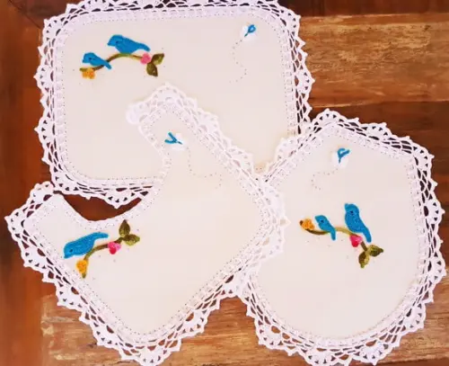 Jogo de Banheiro Passarinhos Jardim Branco ou Escolha Cores