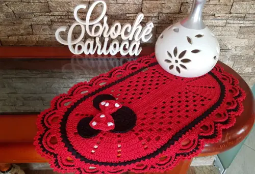 Jogo de Cozinha Crochê 5 Peças Minnie Escolha Cores