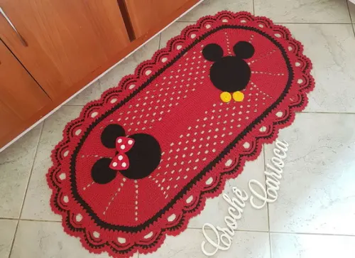 Jogo de Cozinha Crochê 5 Peças Minnie Escolha Cores