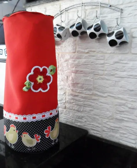 Jogo De Cozinha Vermelho com galinhas