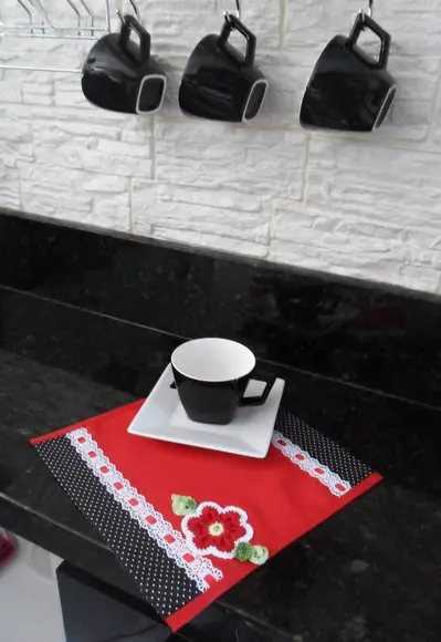 Jogo De Cozinha Vermelho com galinhas