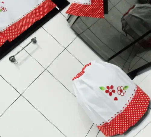 Jogo de Cozinha Vermelho Poá