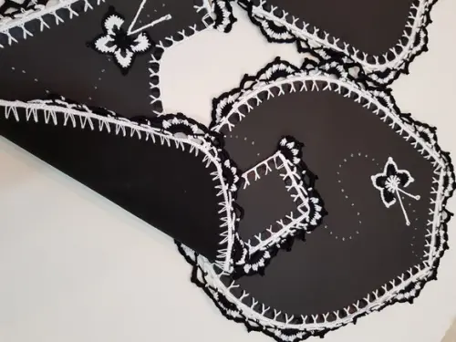 Jogo para Banheiro Preto e Borboletas 3 Peças